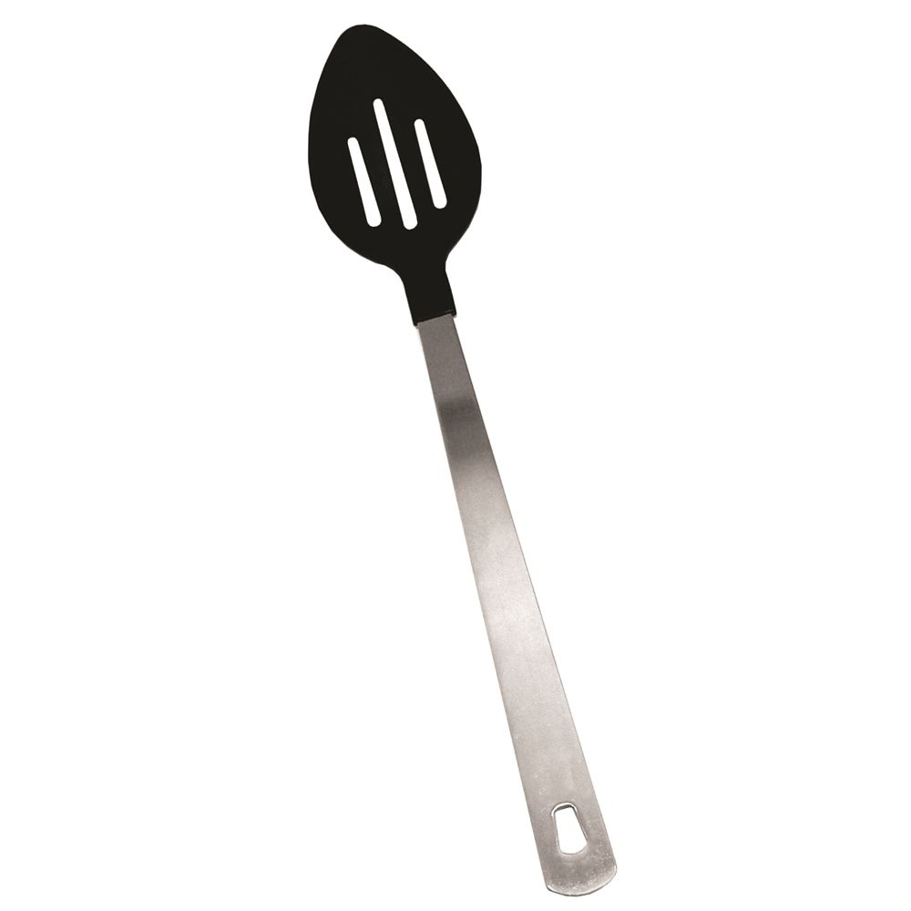 Deluxe Nylon Slotted Spoon, Black with Stainless Steel Handle